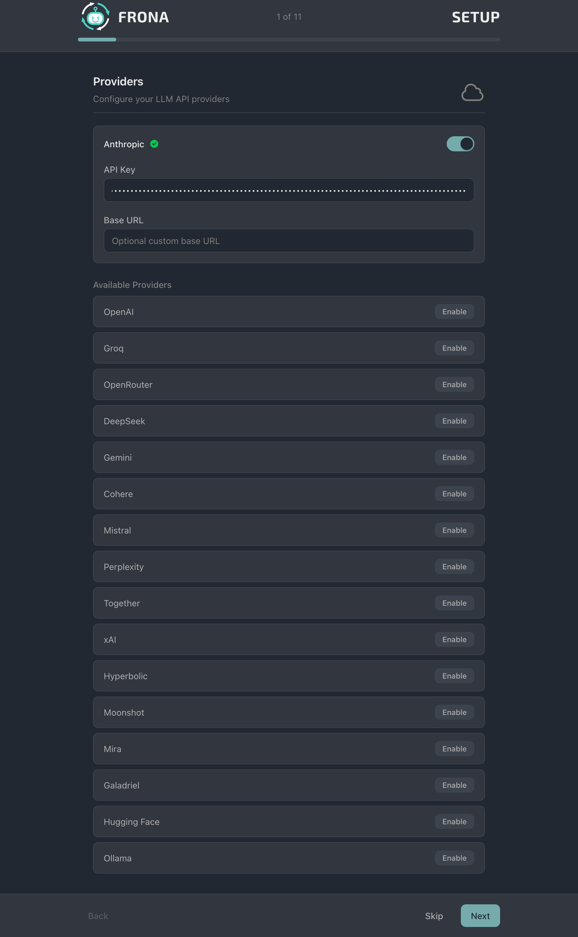 Setup providers