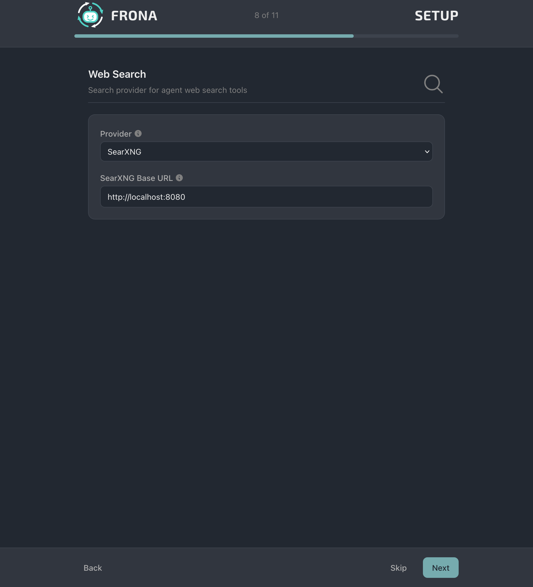 Setup search