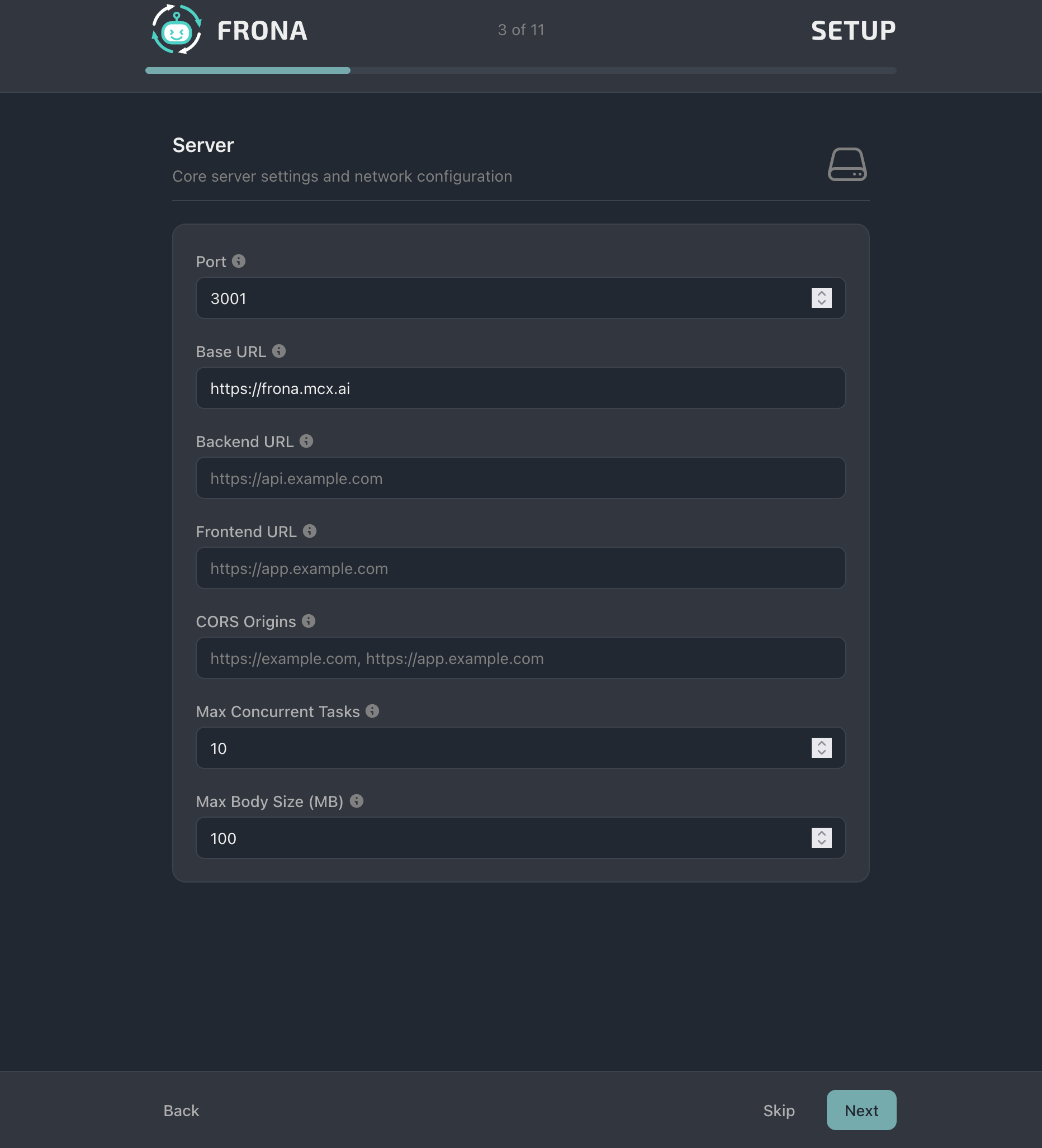 Setup server