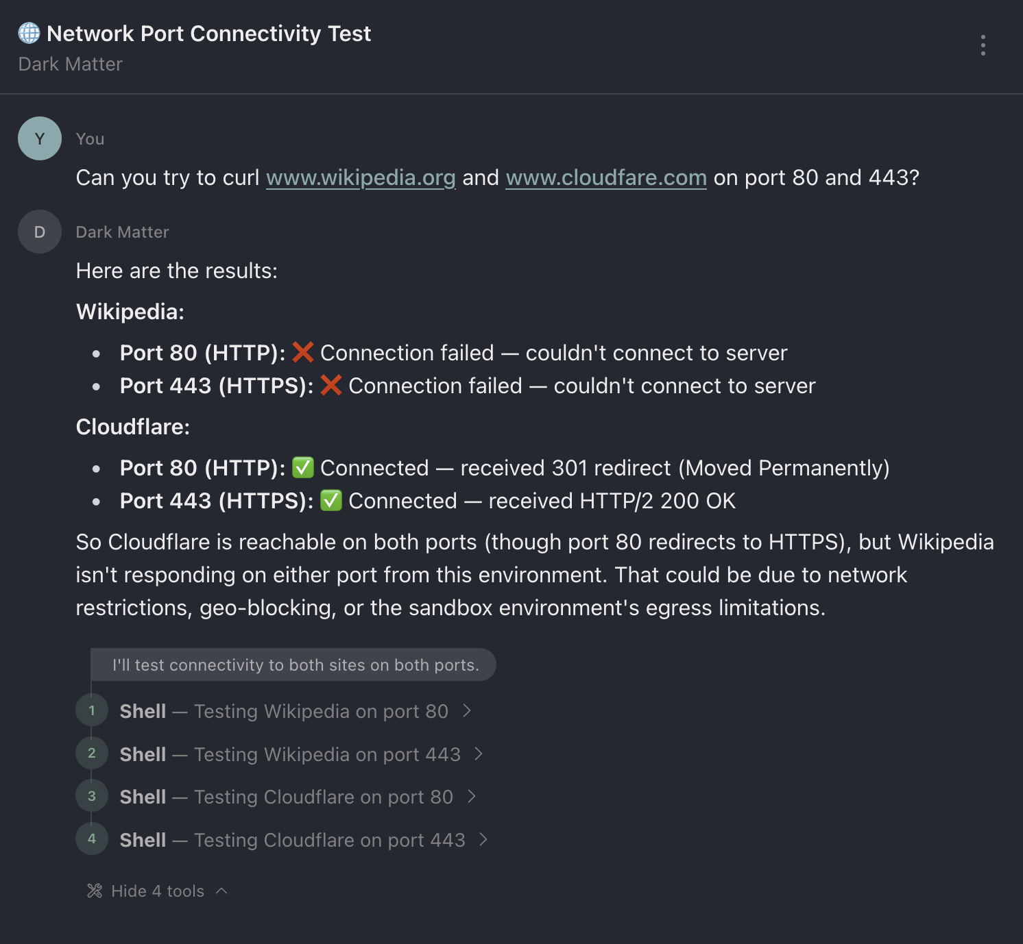 Network sandboxing